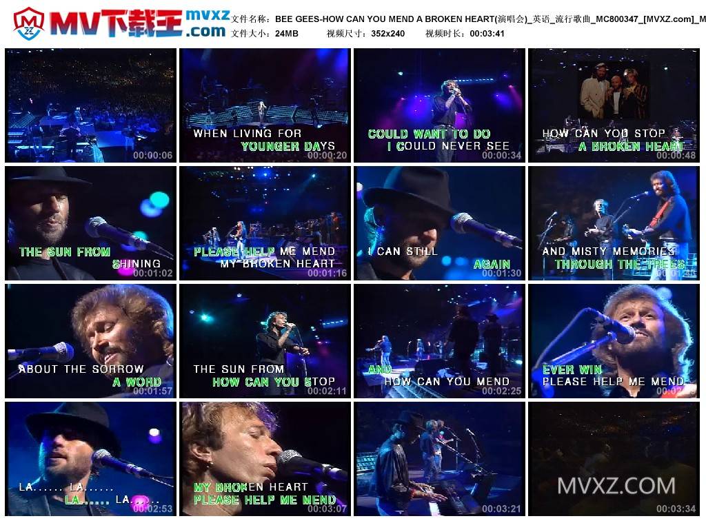 BEE GEES-HOW CAN YOU MEND A BROKEN HEART(演唱会)_英语_流行歌曲_MC800347